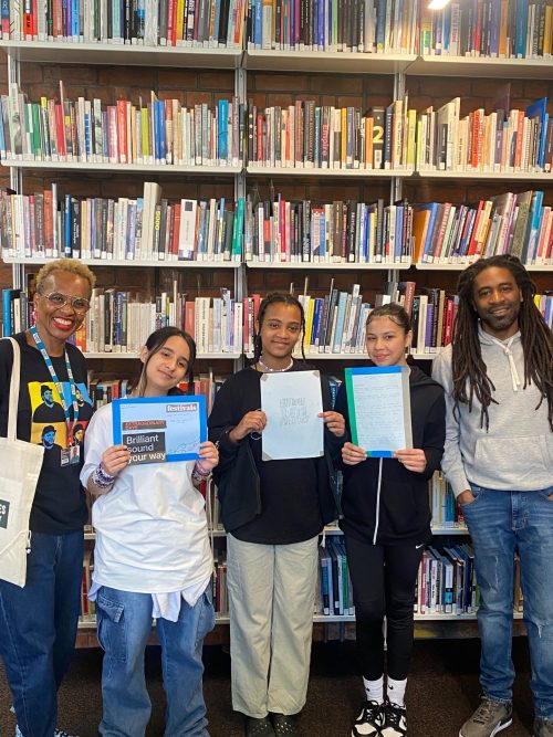 Living Legacies Pilot: Connecting Archives, Artists and Communities 1 Photo of young people from Avenue Youth Project as part of Living Legacies pilot workshop in Stuart Hall Library on 15 May 2025